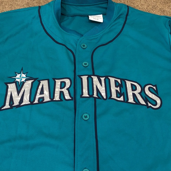 Seattle Mariner’s Muckleshoot Casino Jersey Short Sleeve Shirt Size XL Teal Blue - Picture 3 of 11
